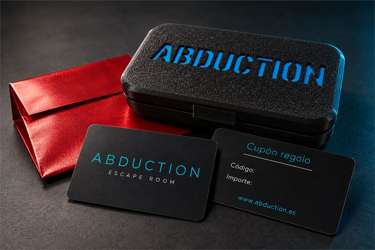 Cupón regalo físico de Abduction Escape Room en estuche para envío